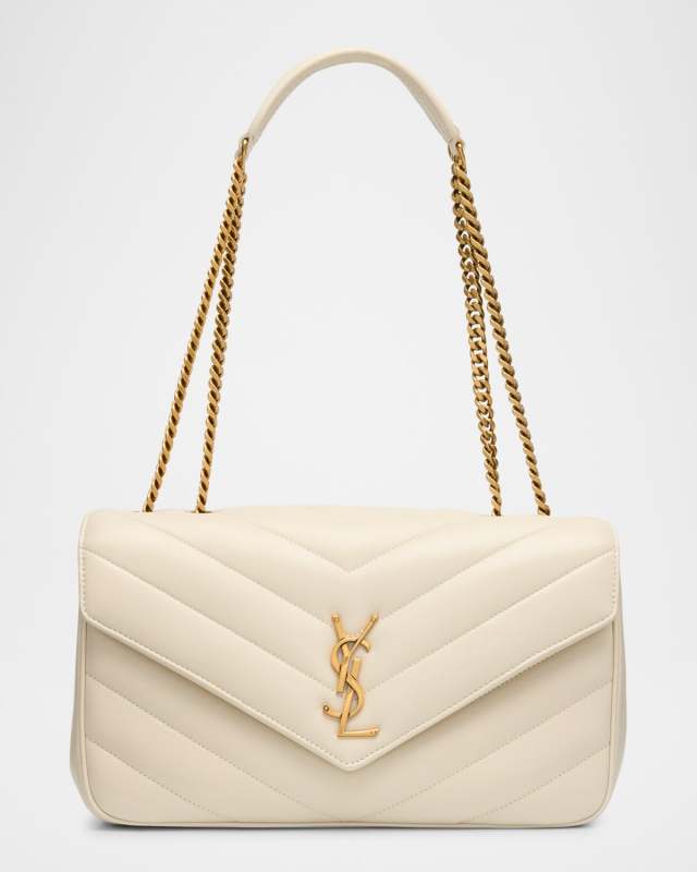 Loulou Medium YSL Chain Shoulder Bag in Quilted Leather